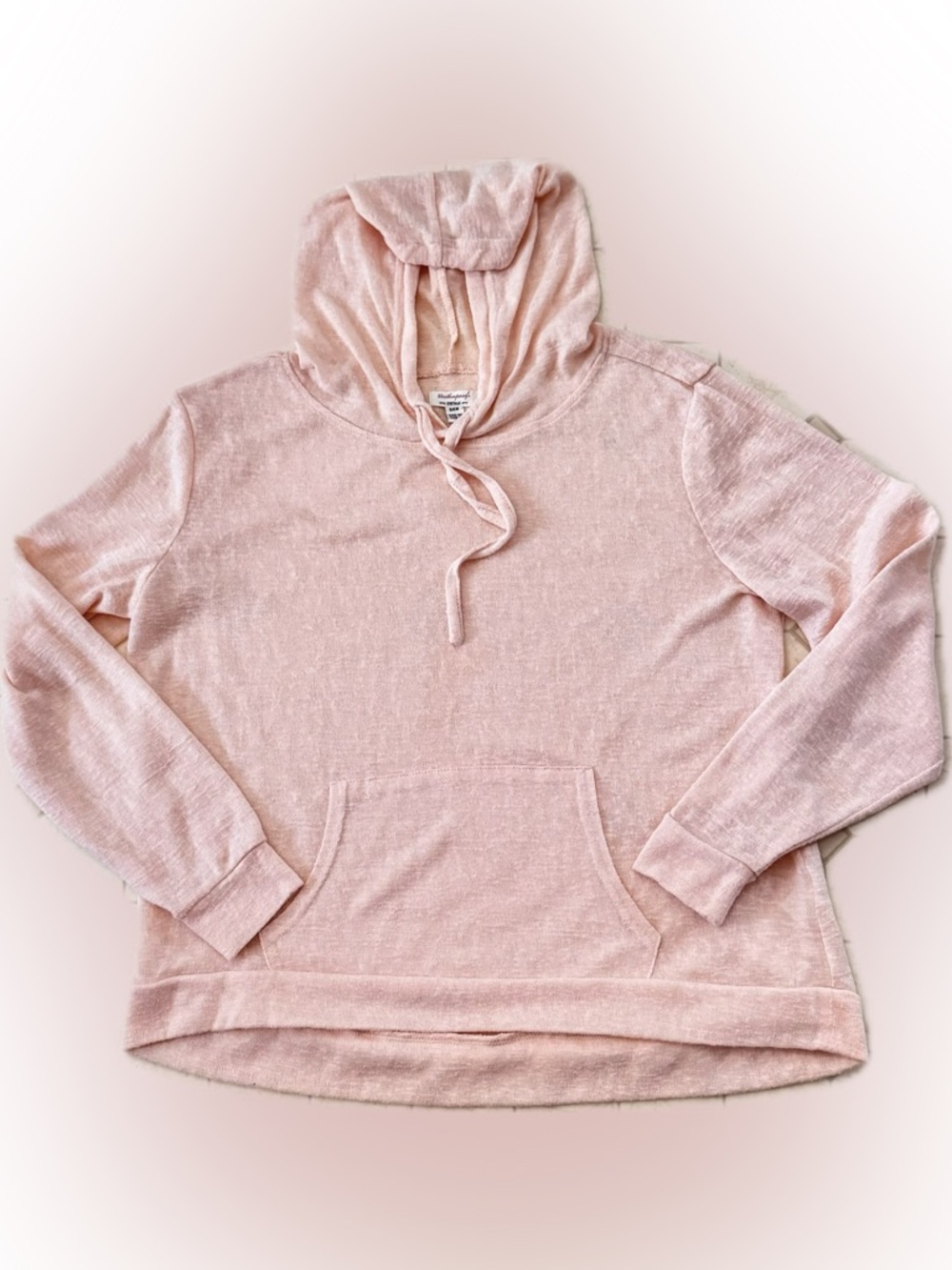 Women's Soft Pink Hooded Pullover Sweater